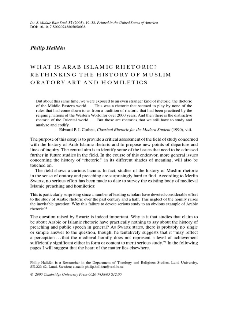 Understanding Arab Islamic Rhetoric | PDF | Rhetoric | Byzantine Empire