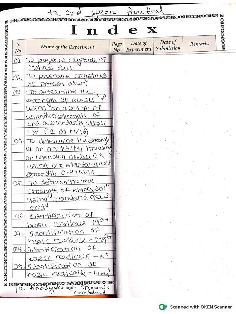 +2 2 ND Year Practical Record | PDF