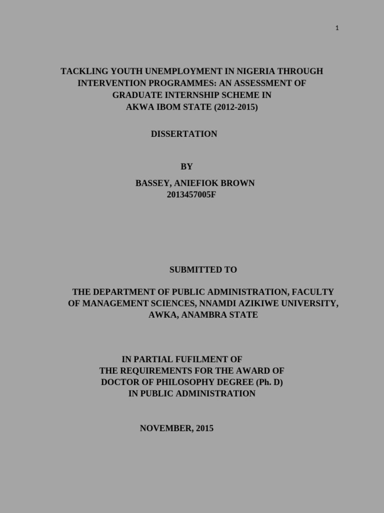 Youth Unemployment in Nigeria: Internship Assessment | PDF ...
