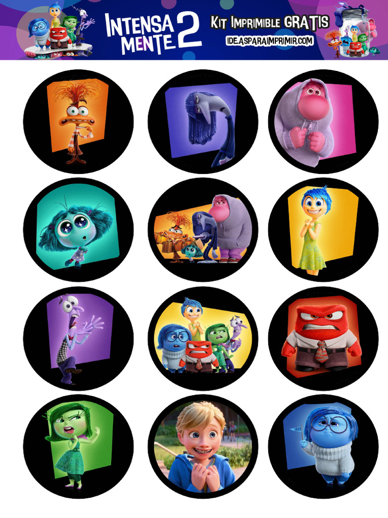 Stickers Etiquetas Intensamente Del Reves Inside Out Imprimir Gratis PDF