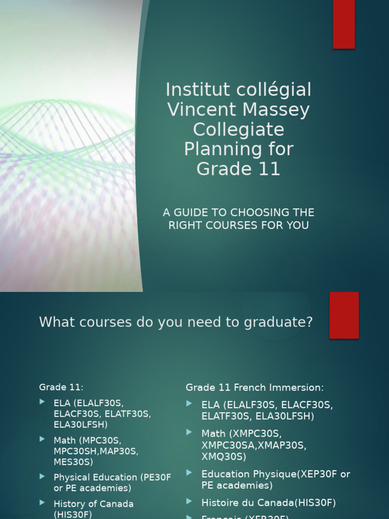 Grade 11 Course Selection Guide | PDF | Science