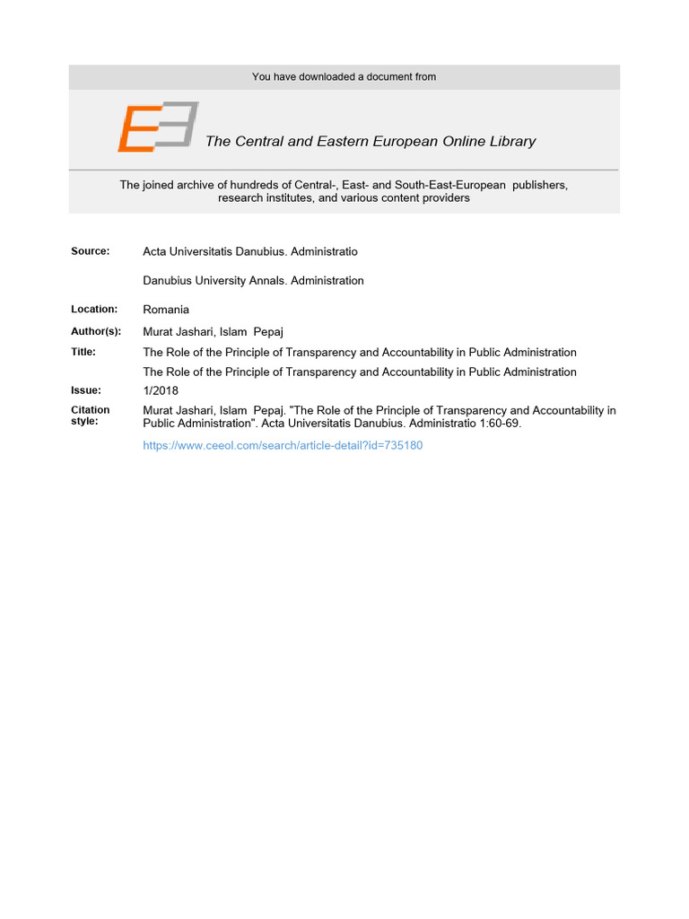 Transparency and Accountability in Public Administration | PDF ...