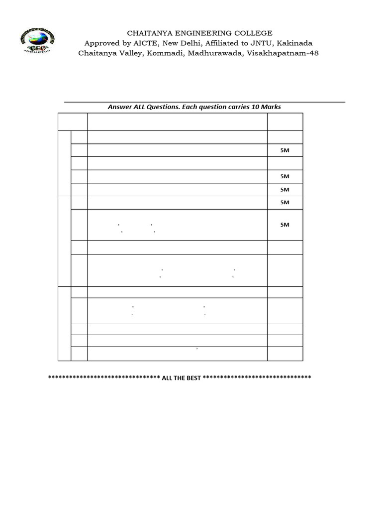 BMCE Mid-I paper | PDF | Surveying | Physical Sciences