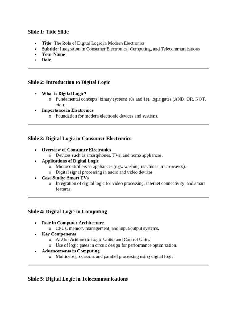 Digital Logic's Impact on Electronics | PDF | Logic Gate | Digital ...