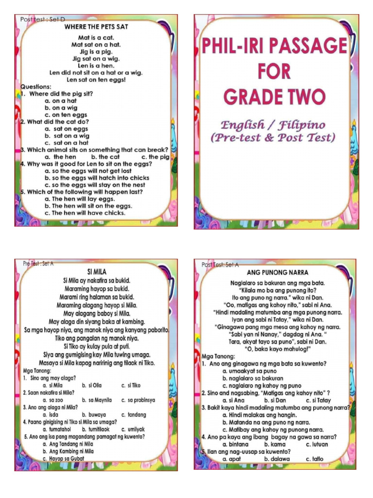 Phil-Iri Grade 2 | PDF