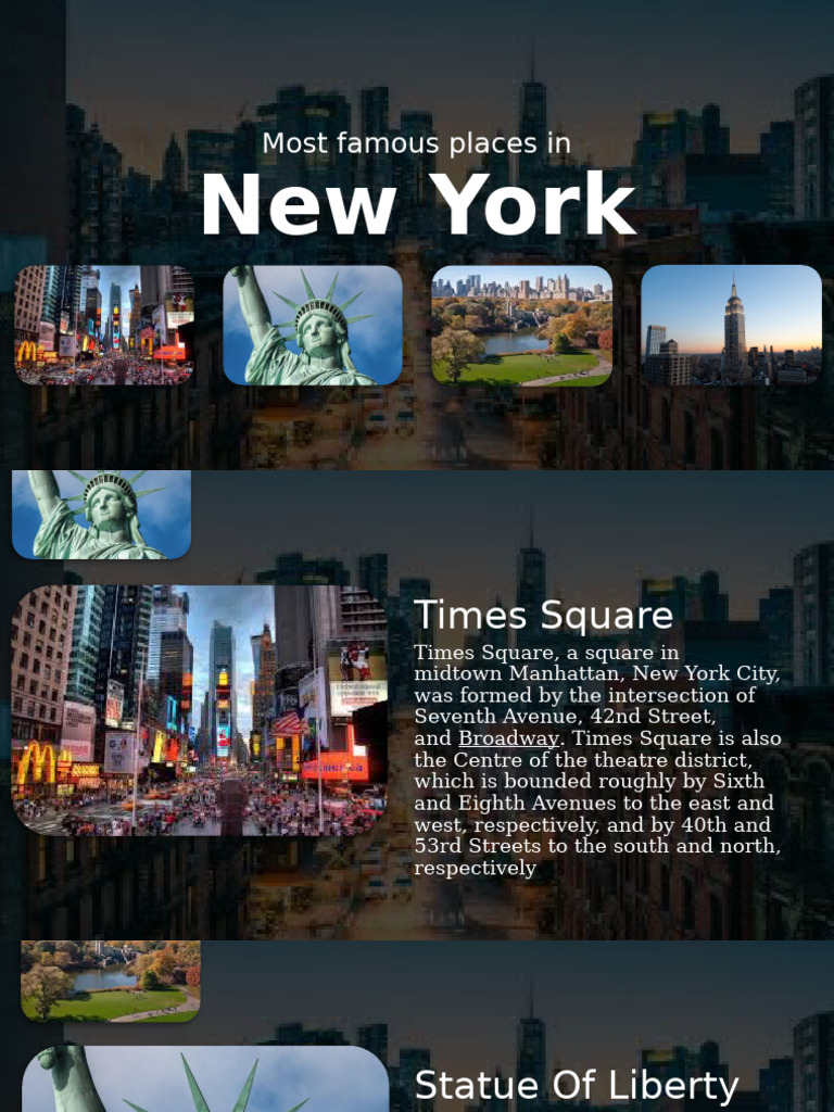 The famous places in NYC Template PDF