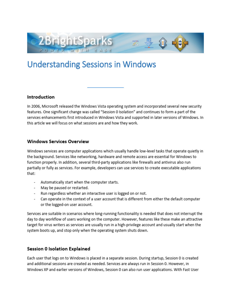 Windows Session 0 Isolation Explained | PDF | Microsoft Windows ...