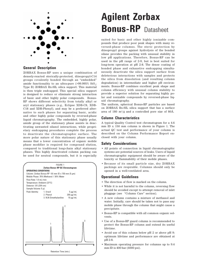 Zorbax bonus-RP | PDF | High Performance Liquid Chromatography ...