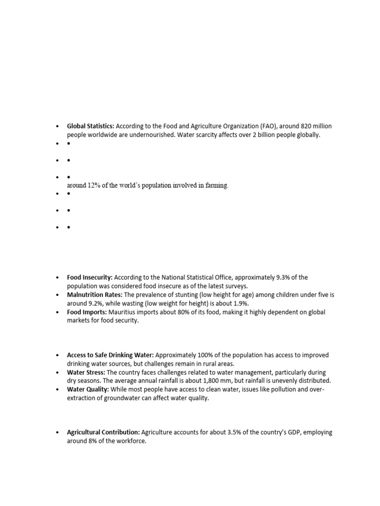 Food and Water Security Overview | PDF | Food Security | Malnutrition