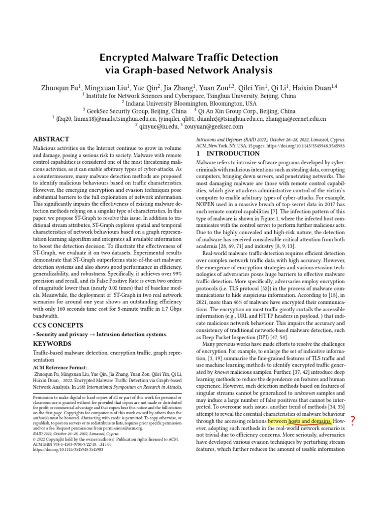 22-RAID-Encrypted Malware Traffic Detection Via Graph-Based Network ...