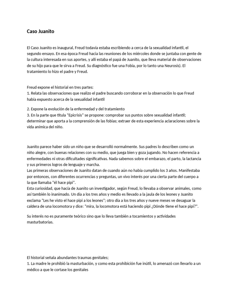 Freud y el Caso Juanito | PDF | Temor | Ataque de pánico