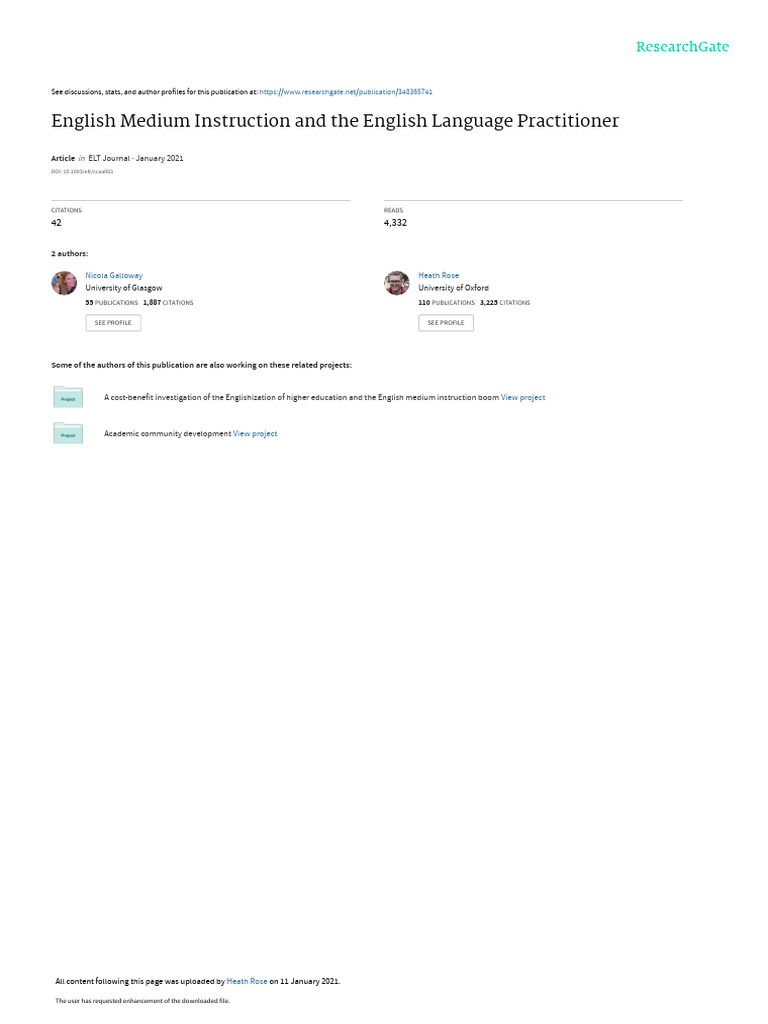 2021 Eltjournal Pdf Cognitive Science Linguistics