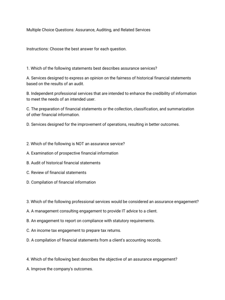 Multiple Choice-WPS Office | PDF | Audit | Internal Control