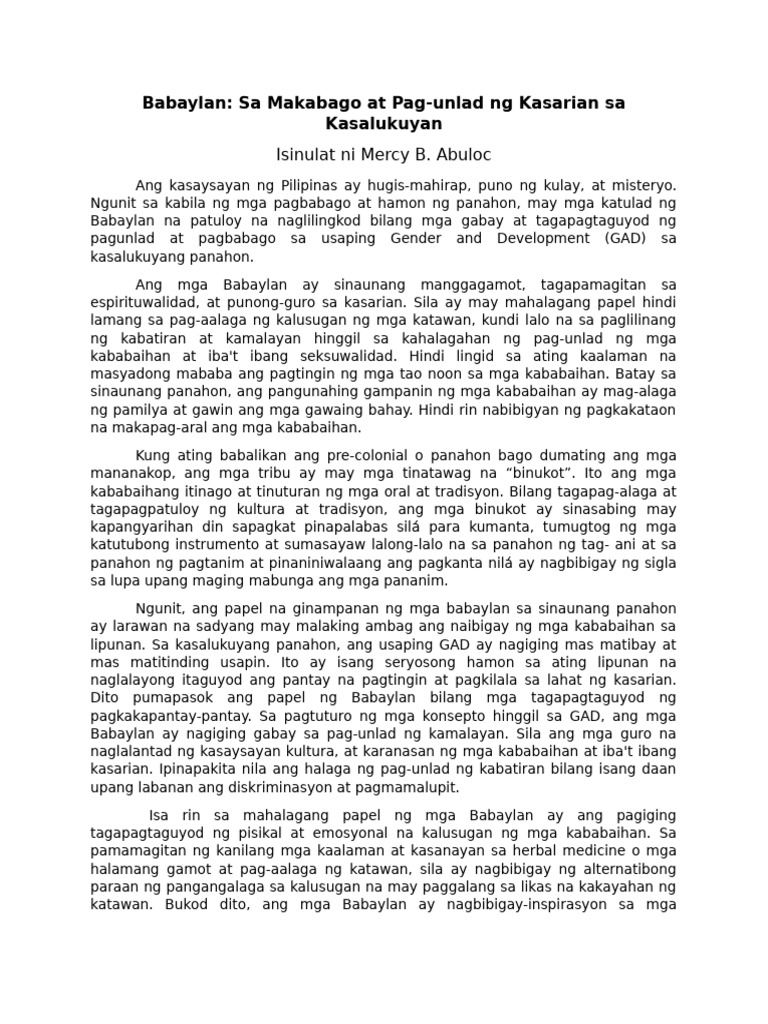 Tekstong Babasahin | PDF