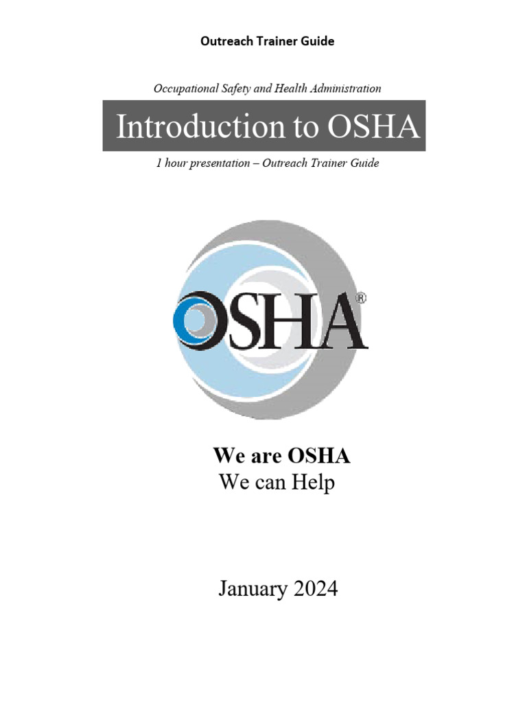 OSHA 2024 Outreach Trainer Guide | PDF | Occupational Safety And Health ...