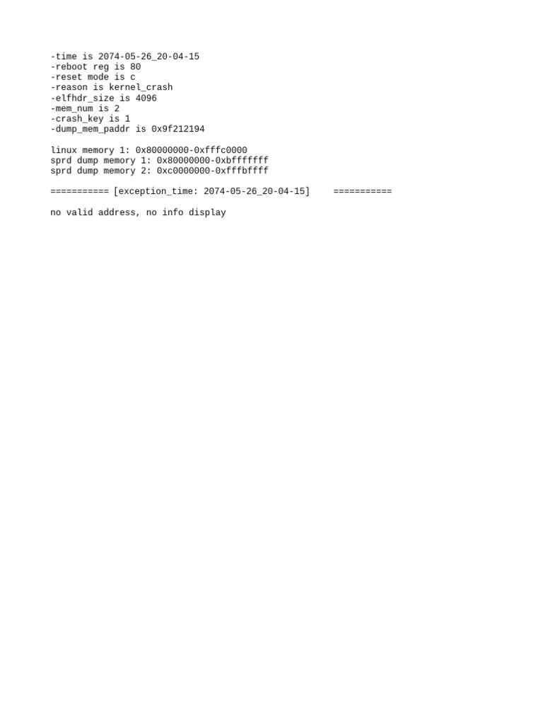 Kernel Crash Report - May 2074 | PDF | Teaching Methods & Materials