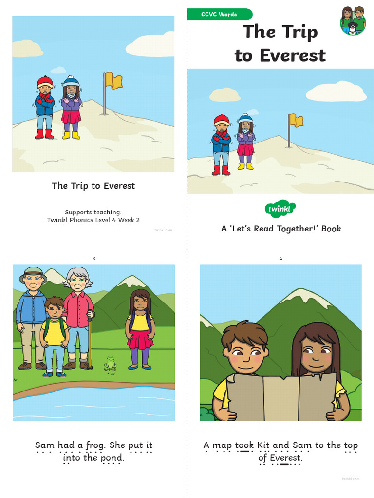Reading Minibook Level 4 Week 2 The Trip To Everest | PDF