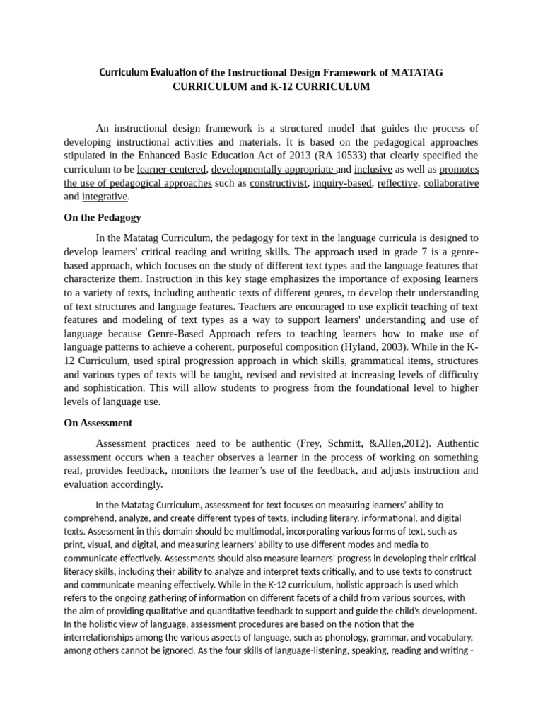 Instructional Design Framework | PDF | Curriculum | Educational Assessment