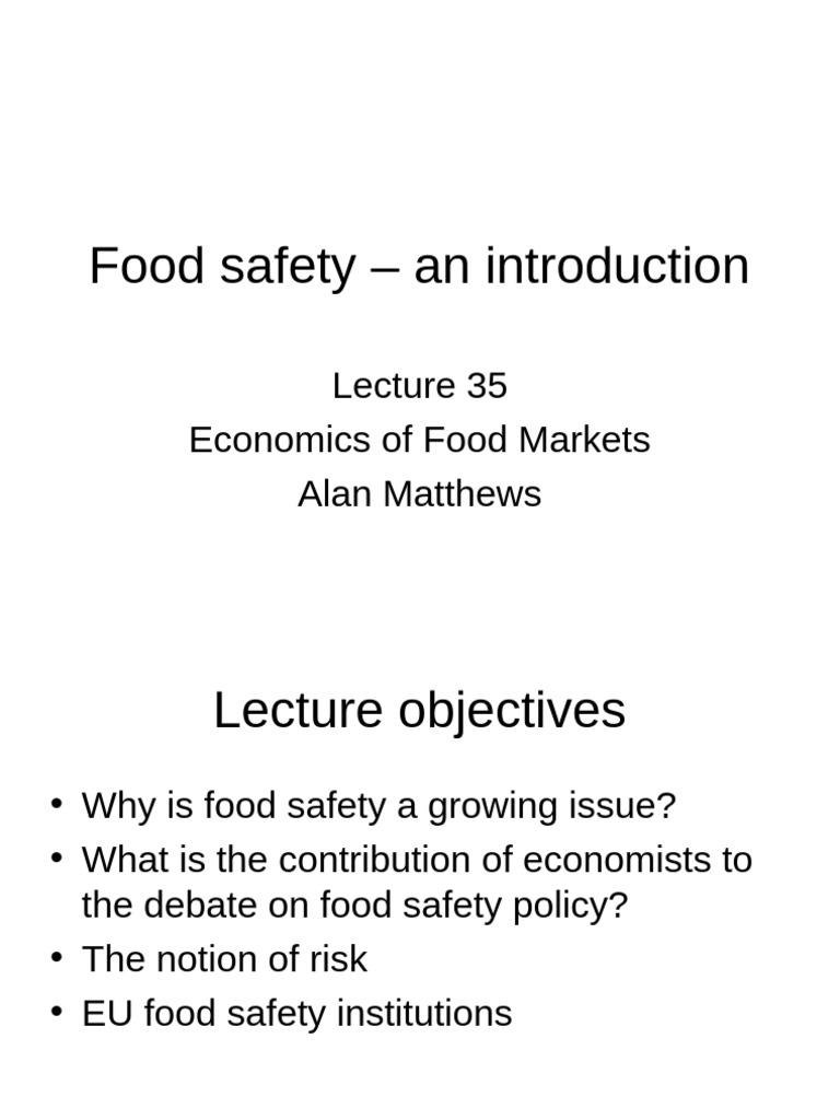 Understanding Food Safety Economics | PDF | Food Safety | Risk