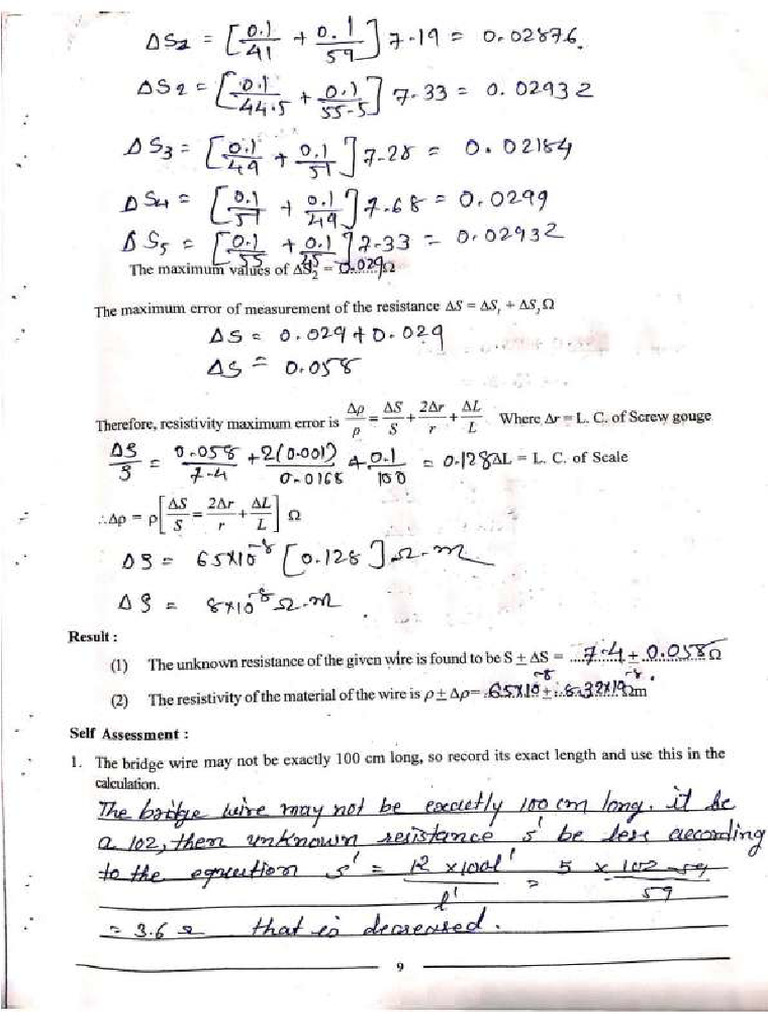Self Assessment of Physics Journal | PDF
