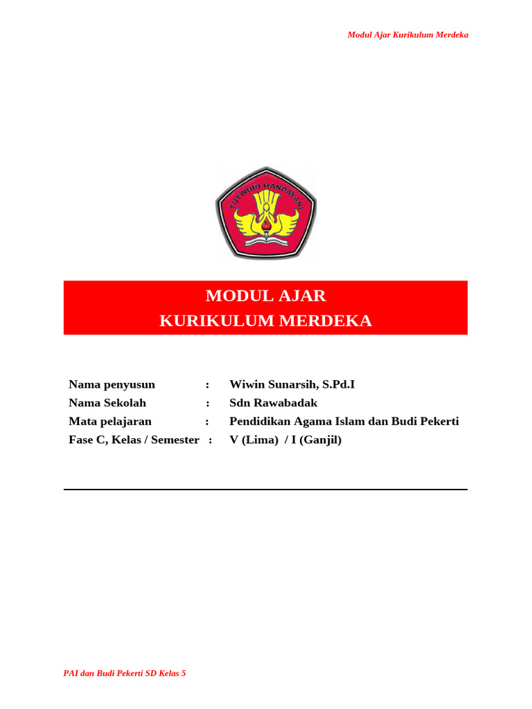 Modul Ajar PAI Kelas 5 Kurikulum Merdeka | PDF