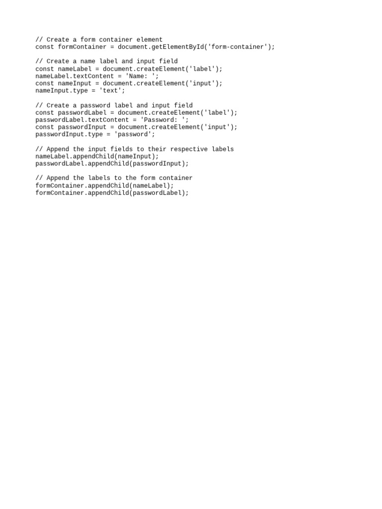 Javascript form creation guide pdf