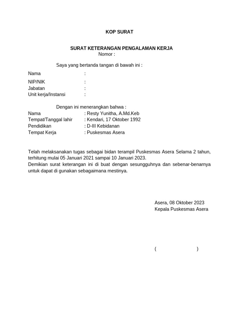 Pengalaman Kerja | PDF