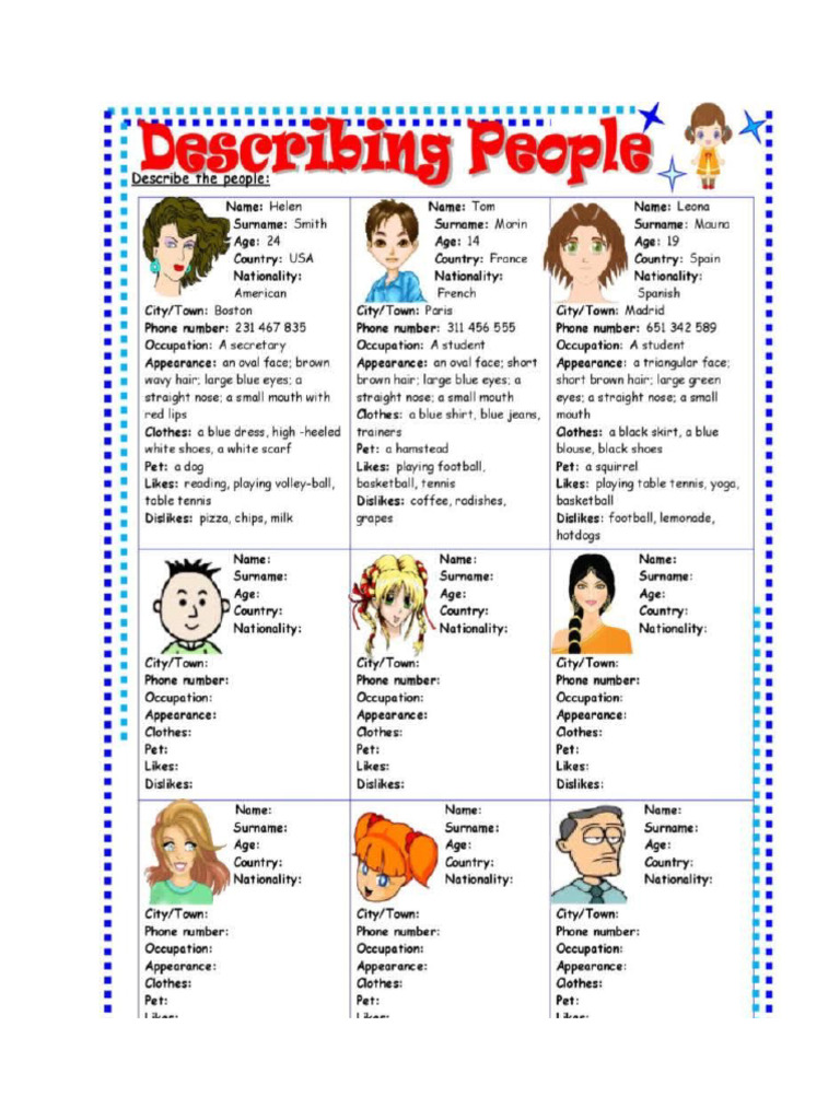 LKPD 1 Describing People | PDF
