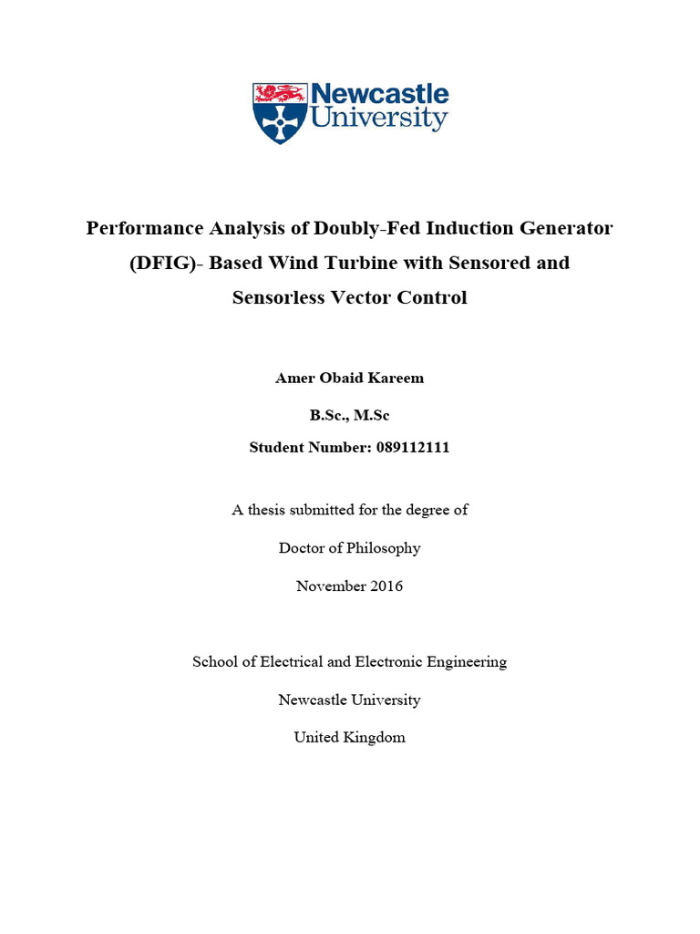 Performance Analysis of Doubly-Fed Induction Generator (DFIG) - Based ...