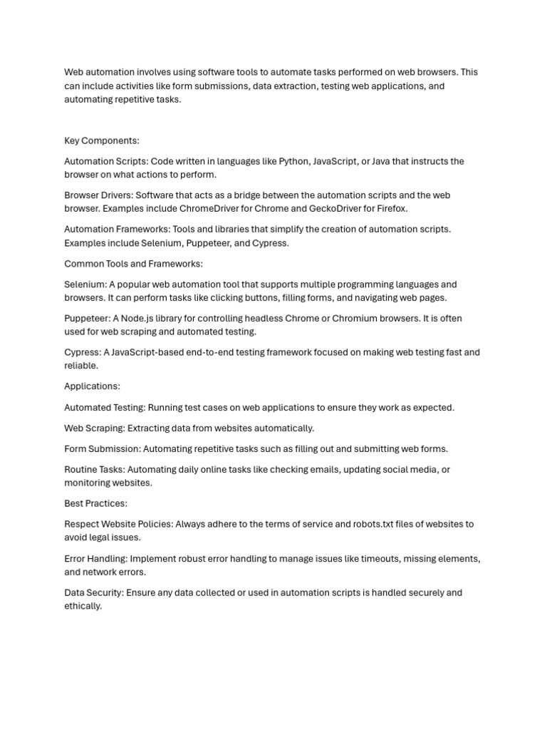 Web automation pdf