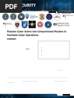 Russian Cyber Actors Use Compromised Routers To Facilitate Cyber Operations