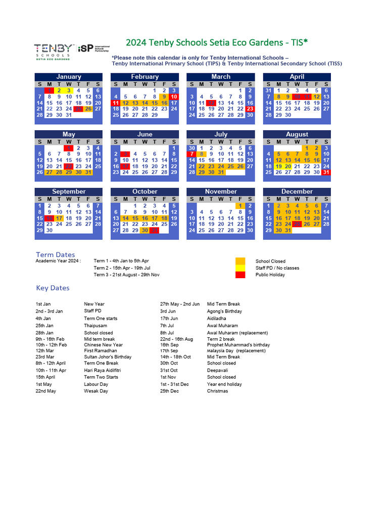 2024 TIS Calendar PDF