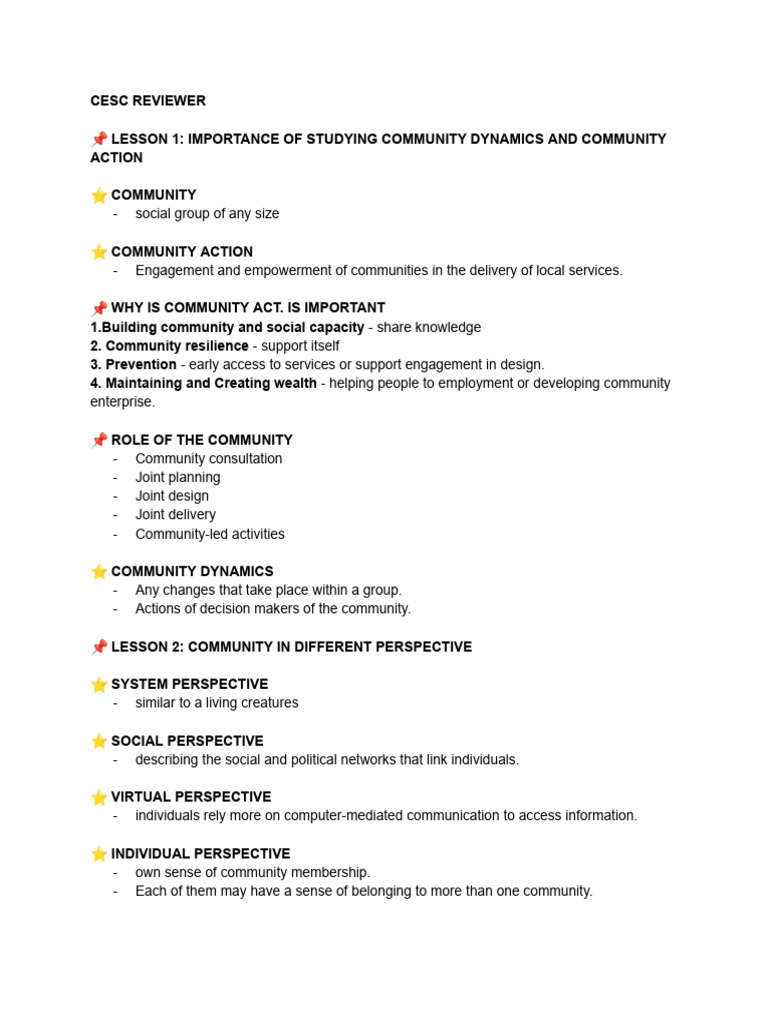 Cesc Reviewer | PDF | Community | Social Psychology