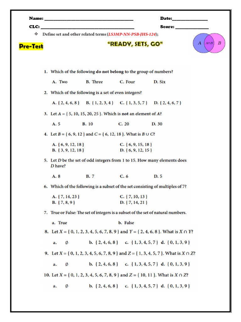 ALS Pre-Test and Activities Guide | PDF | Career & Growth