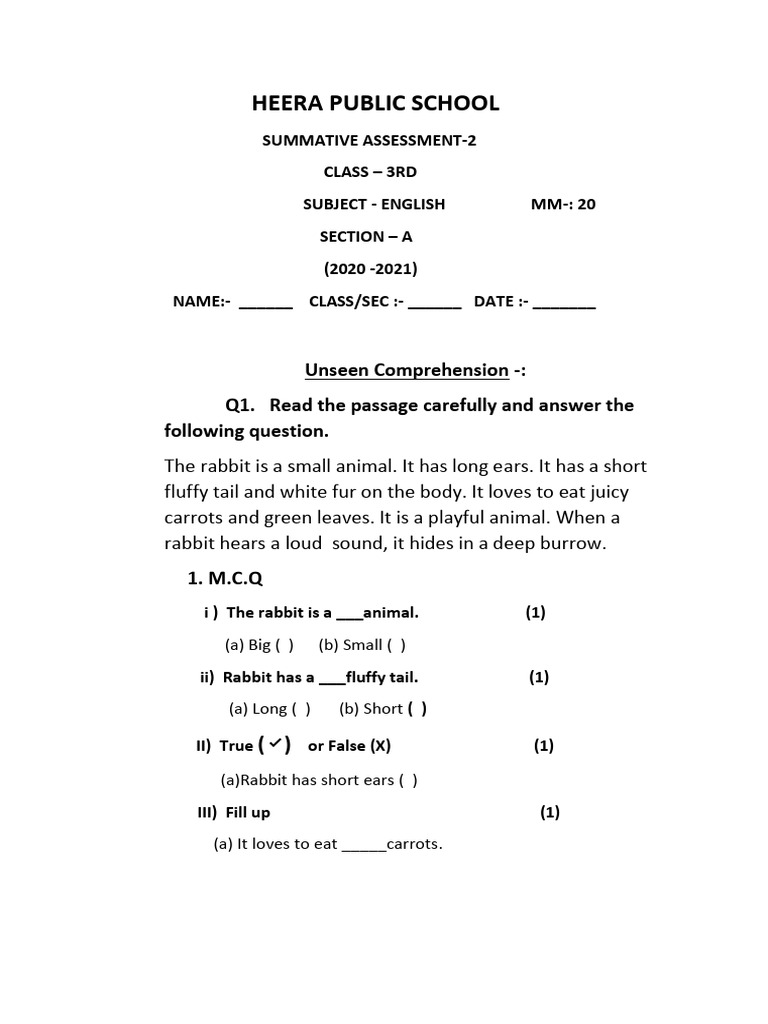 English Question Paper | PDF