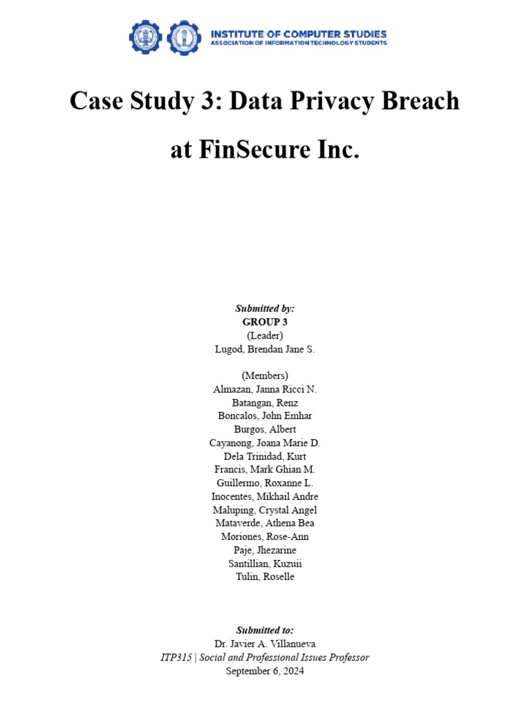 FinSecure Data Breach Analysis and Solutions | PDF | Computer Security ...