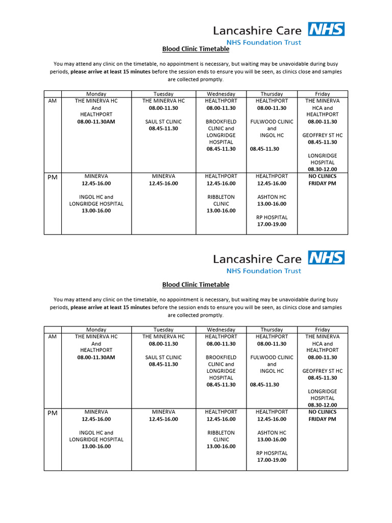preston-blood-clinic-timetable-pdf-association-football