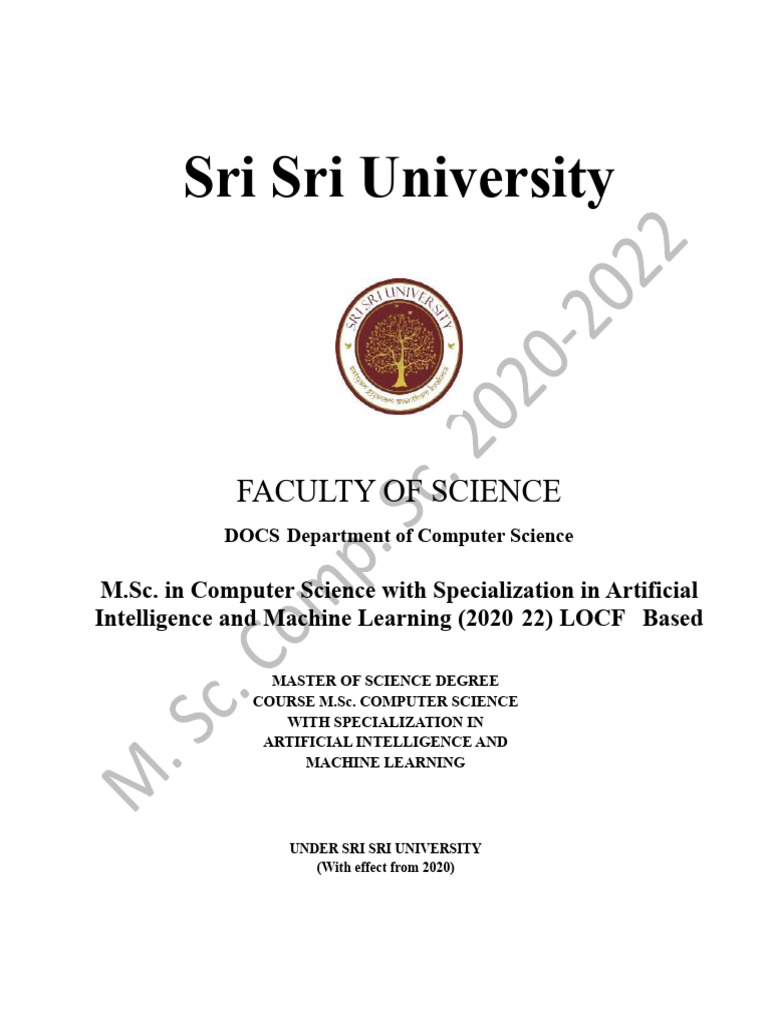M.Sc. in Computer Science: AI & ML Specialization | PDF | Artificial ...
