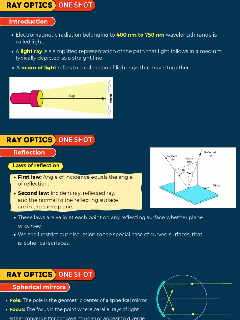 Ray Optics: Principles and Applications | PDF | Optics | Mirror