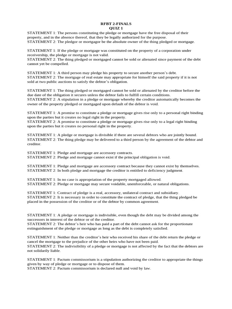 Pledge and Mortgage Legal Principles | PDF | Mortgage Law | Mortgages