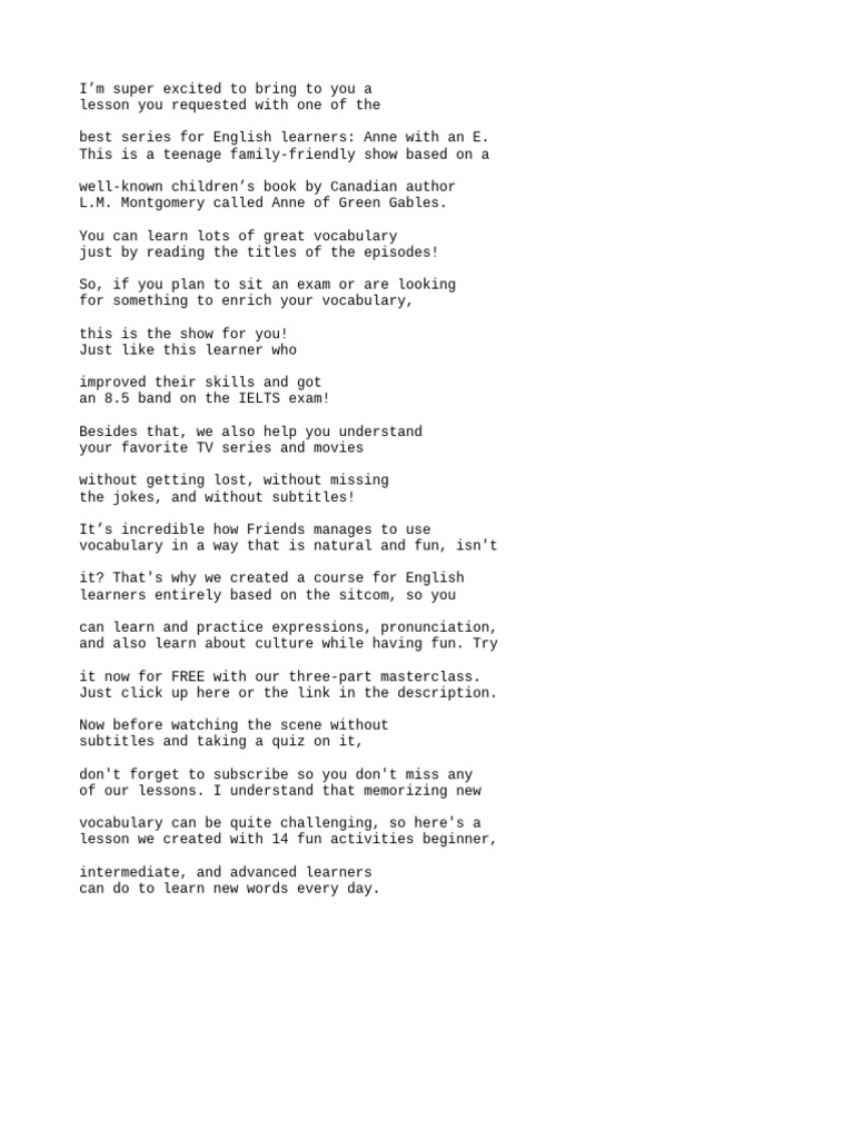  Views4You English Learn English With TV Series Anne With An E 