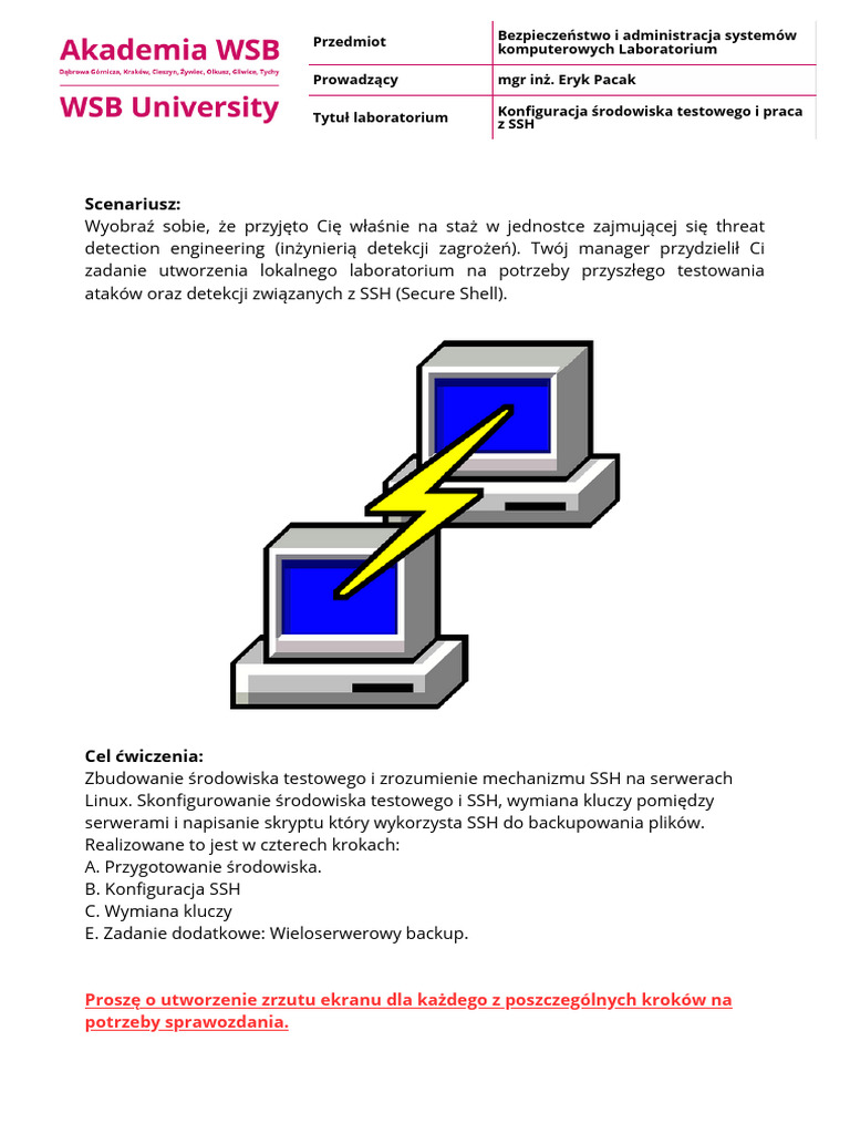 Lab 2 - Konfiguracja Środowiska Testowego I Praca Z SSH | PDF