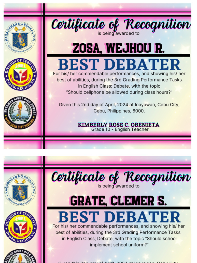 Best Debater Print | PDF