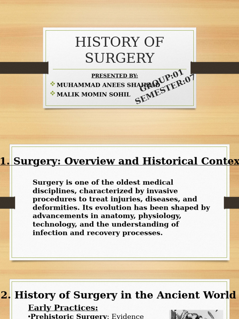 History of Surgery (Anees, Momin) | PDF | Surgery | Clinical Medicine