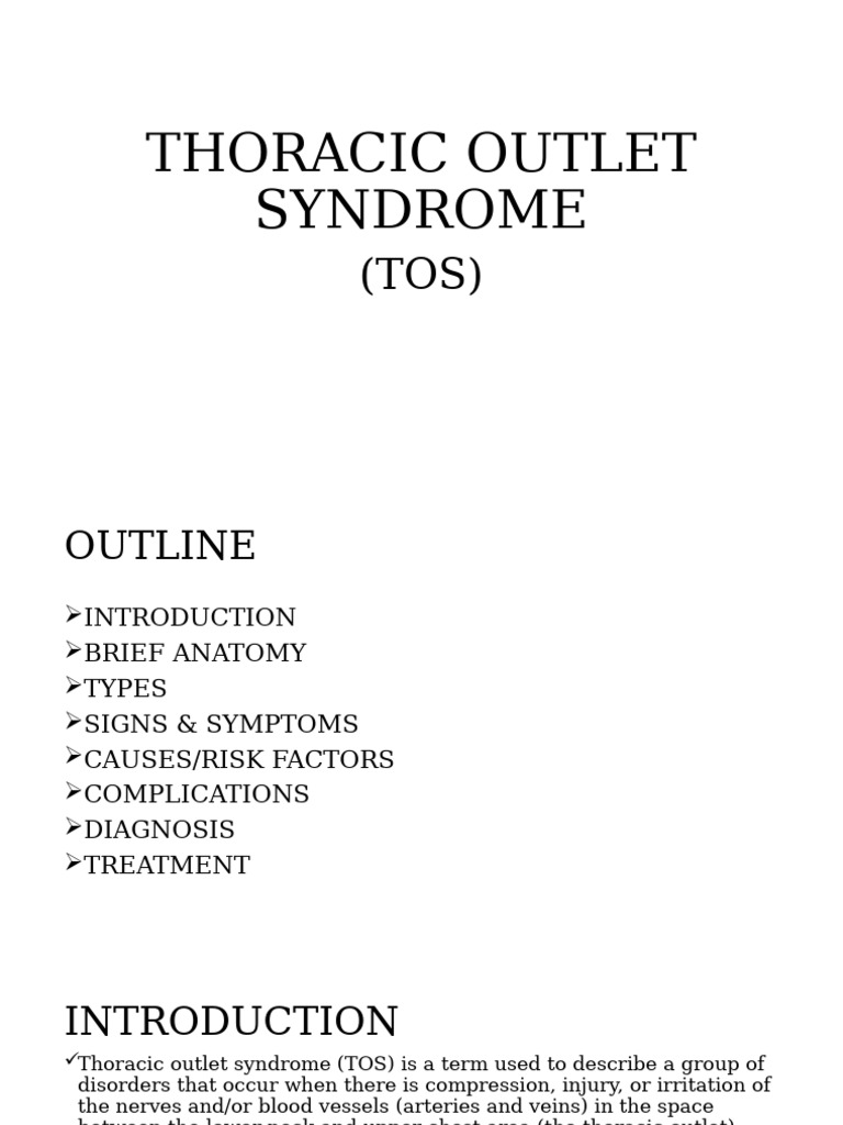 Thoracic Outlet Syndrome | PDF | Medical Specialties | Causes Of Death