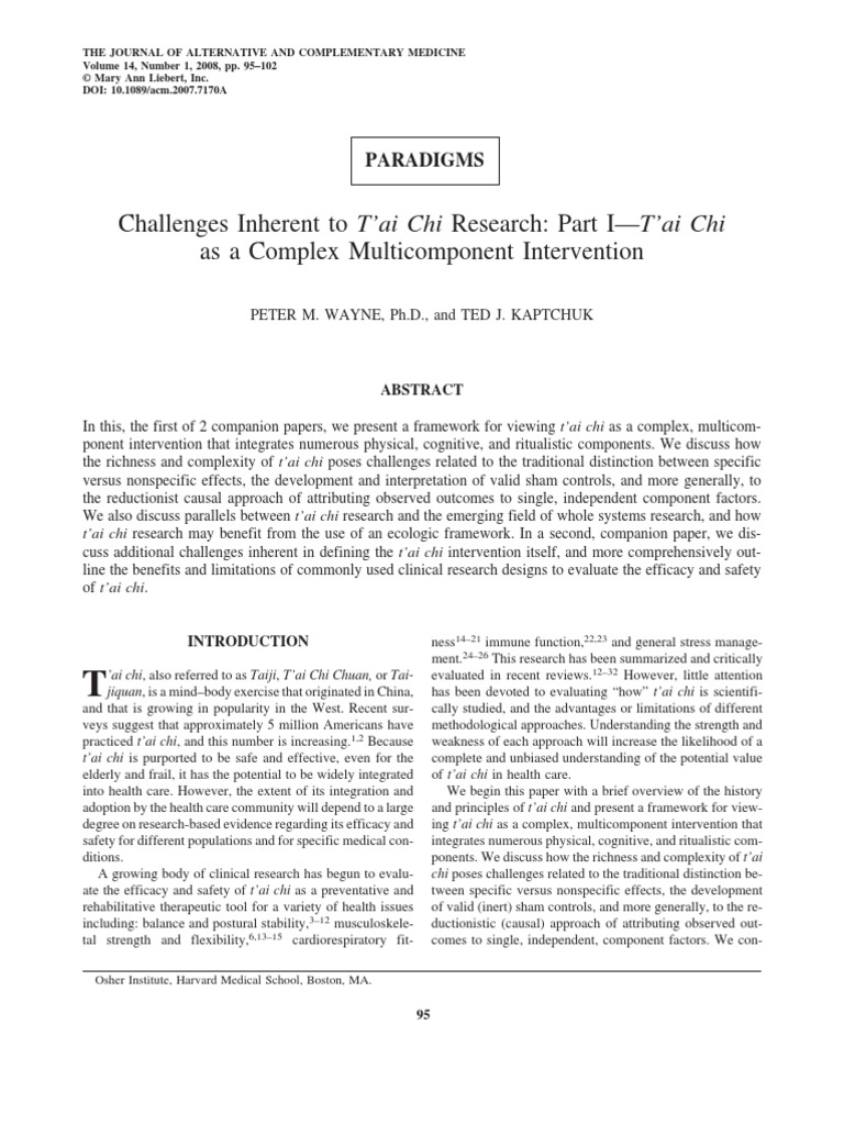 Tai Chi Research Study