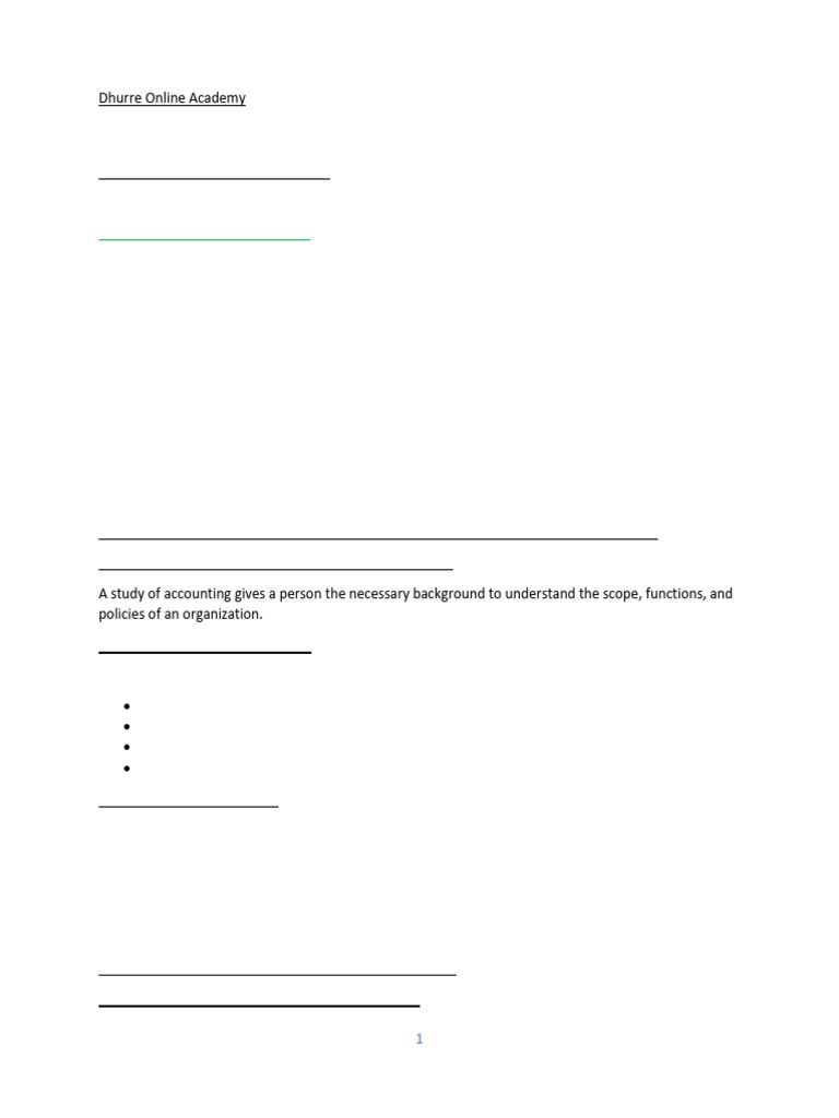 Chapter One Accounting Foundation | PDF | Equity (Finance) | Expense