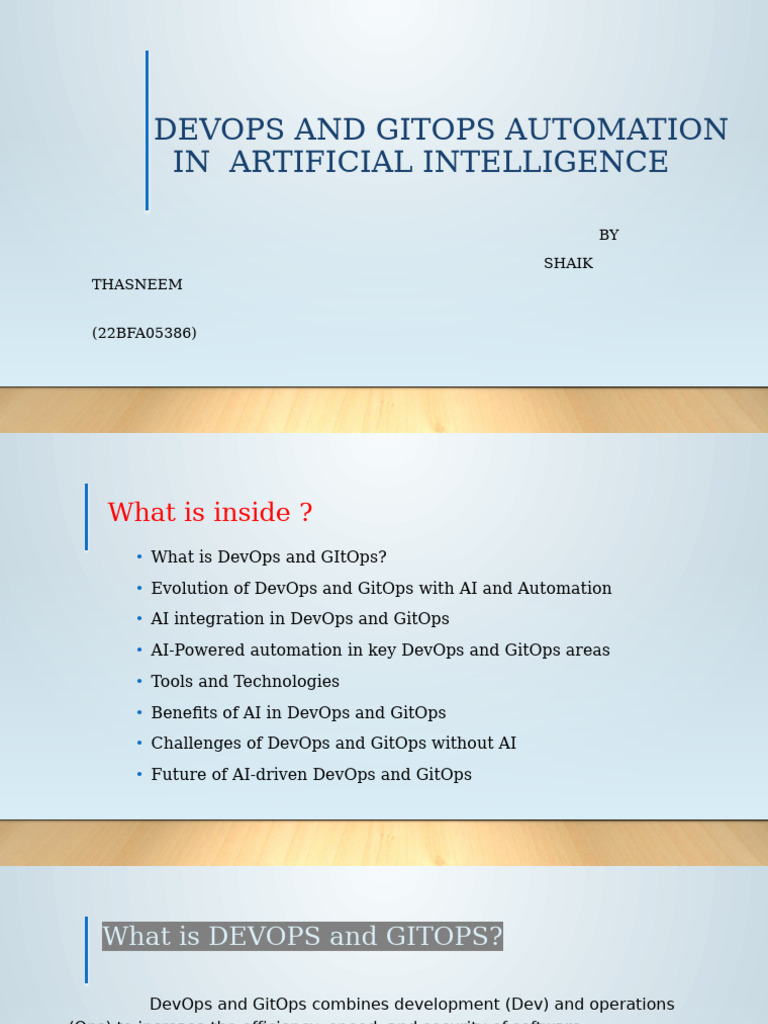 Devops and Gitops Automation in Artificial Intelligence | PDF ...