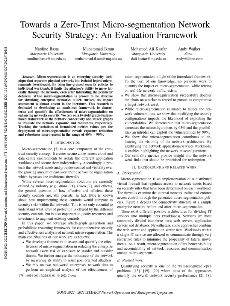 Evaluating Micro-segmentation for Zero Trust | PDF | Computer Security ...