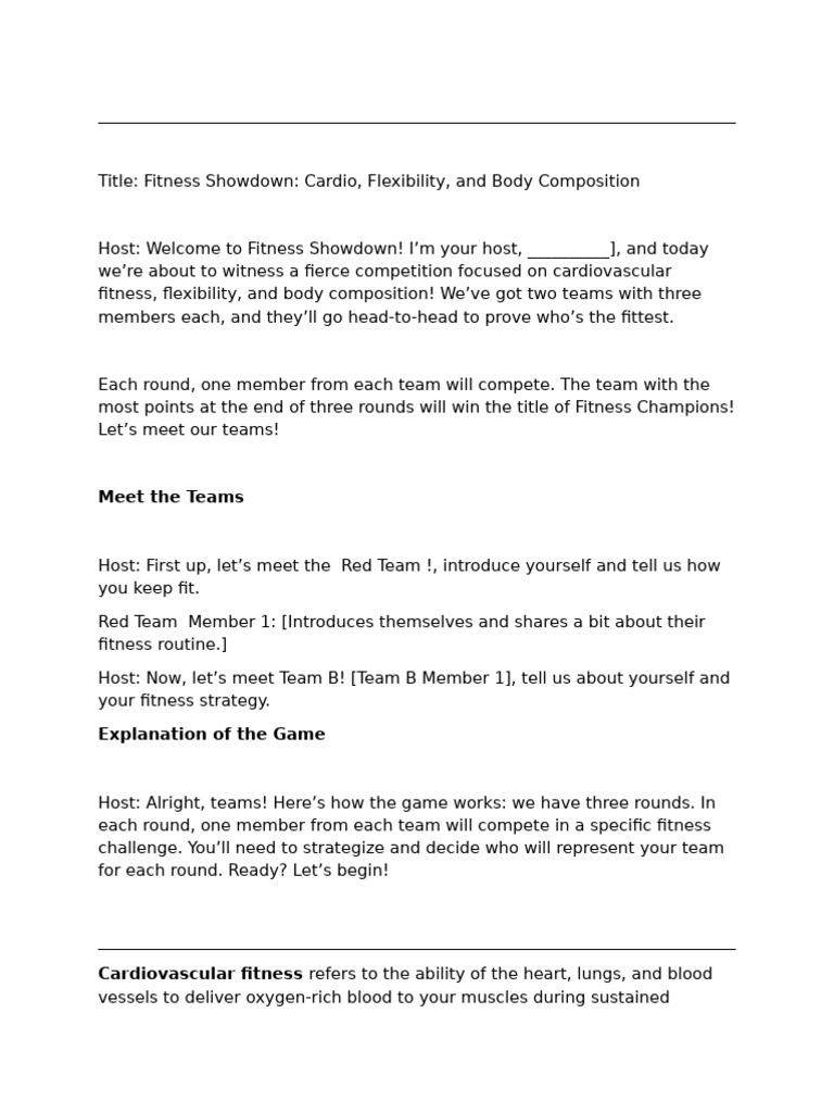 Fitness Showdown Pdf Flexibility Anatomy Physical Fitness